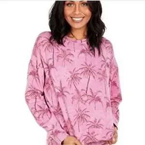 Sundry | Tops | Anthropologie Sundry Pink Palm Treesweatshirt Size S ...
